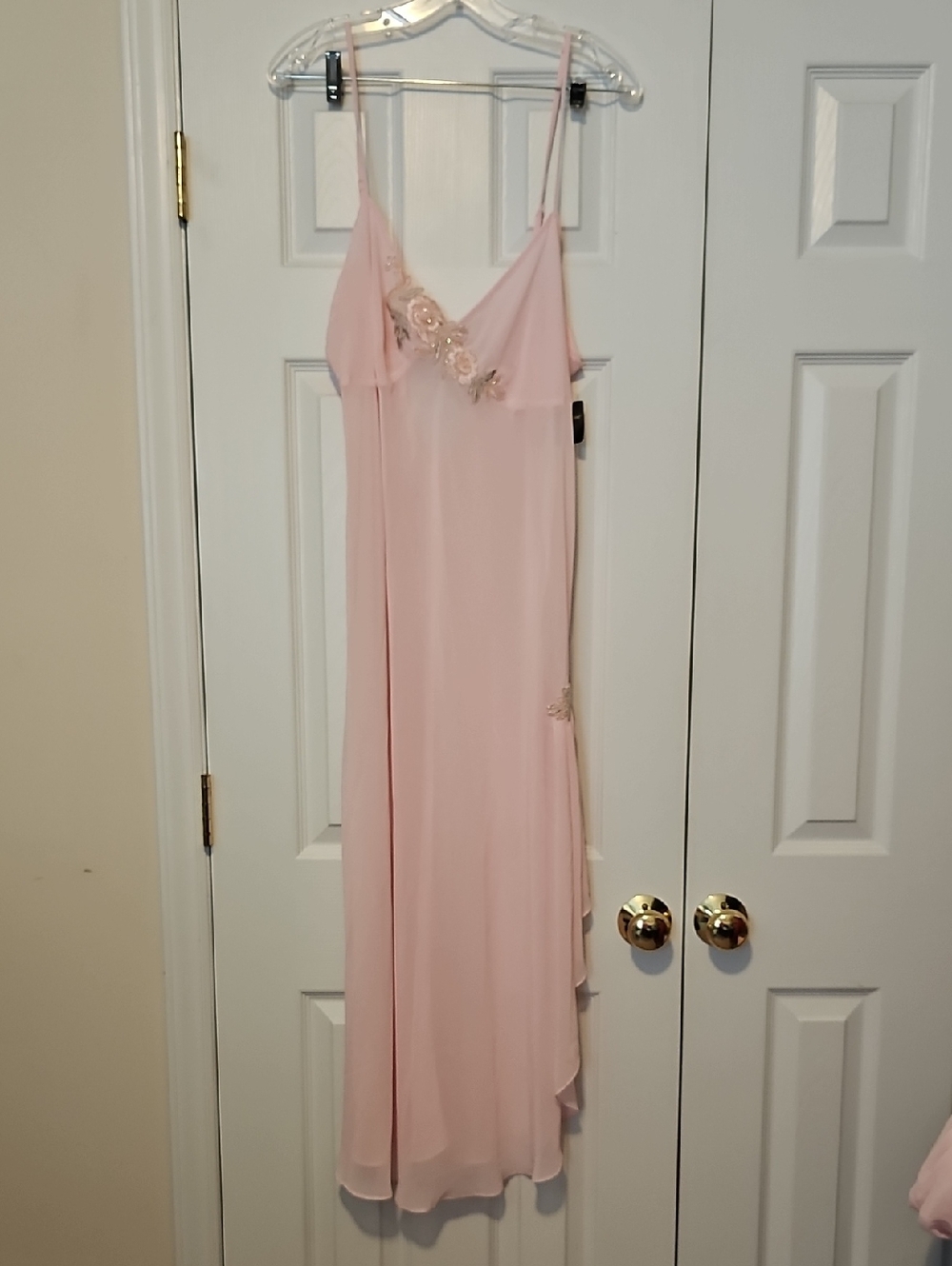 delicates Pink Lace-Trim Long Slip Nightgown